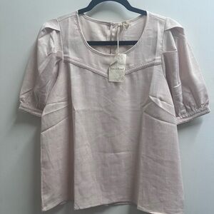 itle: Hem & Thread Blush Puff Sleeve Top – Size L